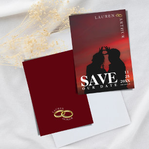 Reserve A Data Casamento de Fotos Ultra Mínimo Moderno em Chic