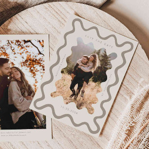 Reserve A Data Casamento de Frame de Onda Cintilante