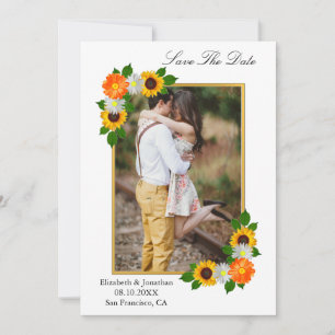 Reserve A Data Casamento de Frame Dourado Floral