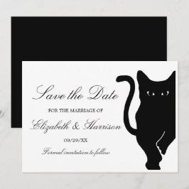 Reserve A Data Casamento de Gatos Negra Brancos Modernos