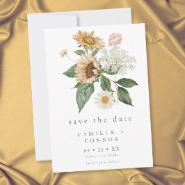 Reserve A Data Casamento de Girassóis Florais Rústicos de Flores