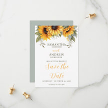 Casamento de Girassol de Script Elegante Salvar a 