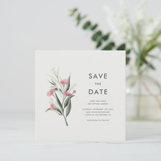 Reserve A Data Casamento de Goma Nativa Australiana (Em pé/Frente)