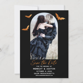 Reserve A Data Casamento de Halloween do Bats Arch Salva a Data
