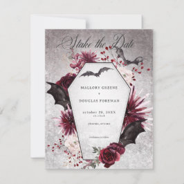 Reserve A Data Casamento de Halloween Rustic Black & Burgundy