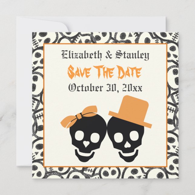 Reserve A Data Casamento de Halloween salve a data (Frente)
