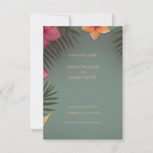 Reserve A Data Casamento de Hibisco Tropical Verde Salvia