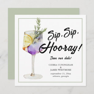 Reserve A Data Casamento de Hooray Sip Sip Sip Sip Sip De Coquete