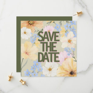 Reserve A Data Casamento de Ilustração Floral de Watercolor