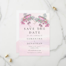 Reserve A Data Casamento de Inverno com Aquarela de Pinhas, Pássa