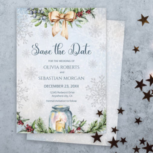 Reserve A Data Casamento de Inverno com Neve Congelada Natalina