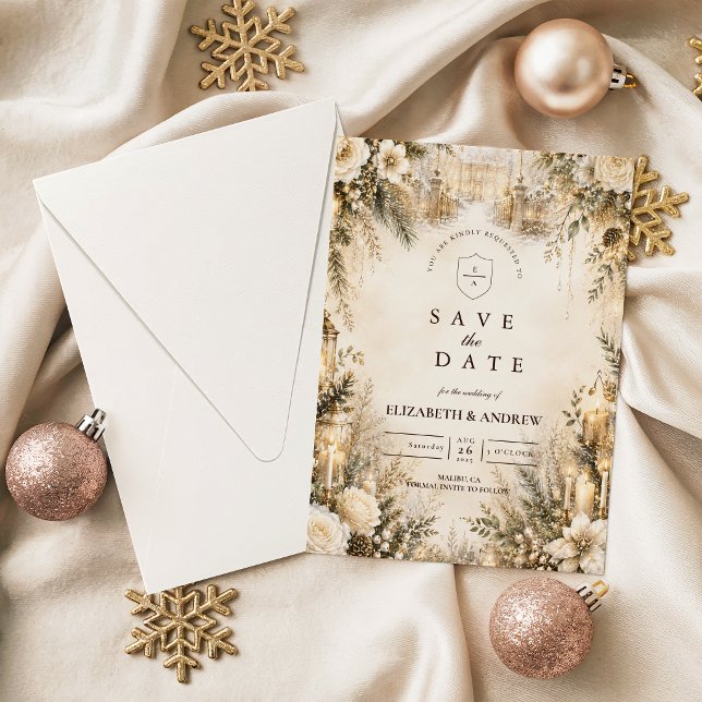 Reserve A Data Casamento de Inverno Elegante (Criador carregado)