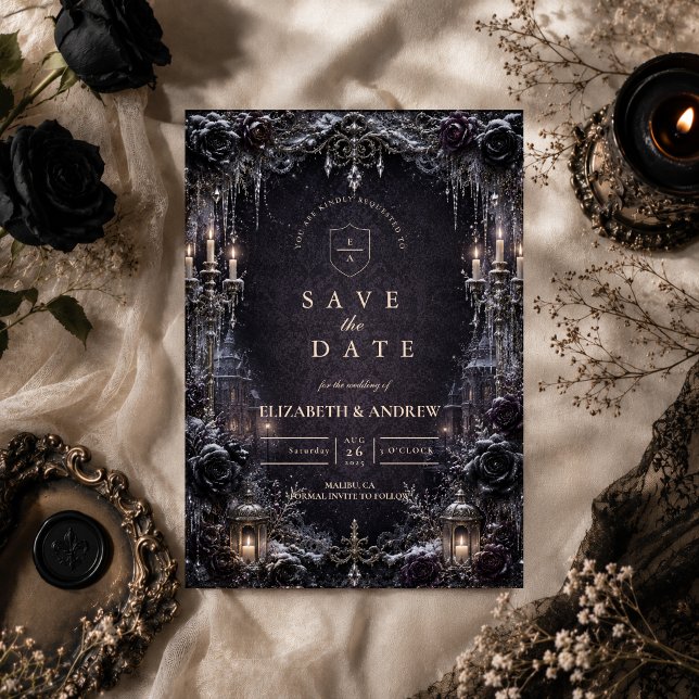 Reserve A Data Casamento de Inverno Gótico Mal-humorado (Criador carregado)