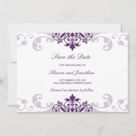 Reserve A Data Casamento de Ironworks Elegante Roxo de Plum Cláss