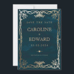 Reserve A Data Casamento de Ivy Dourado Medieval do Indigo<br><div class="desc">Casamento Elegante Do Ouro De Ivy Dourado</div>