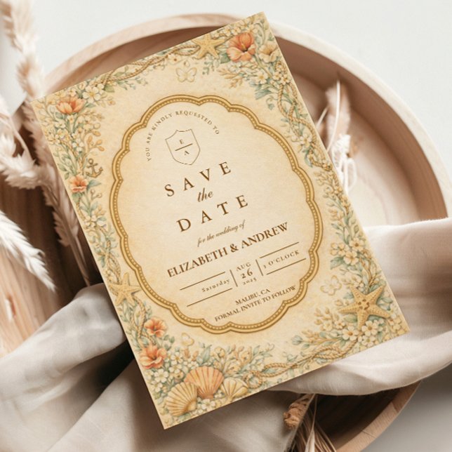 Reserve A Data Casamento de Jardim de Conchas Marinhas Costeiras  (Criador carregado)