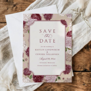 Reserve A Data Casamento de Jardim Floral de Hortênsia Borgonha V