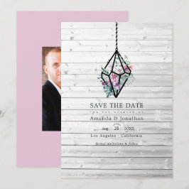 Reserve A Data Casamento de Jardim Floral Pastel Rústico em Terrá