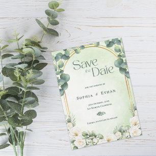 Reserve A Data Casamento de Jardim Verde Sálvia Eucalipto Botânic