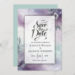 Reserve A Data Casamento de lavanda Mist e Whispers Watercolor