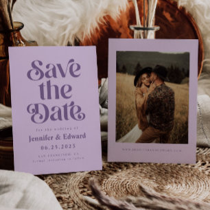 Reserve A Data Casamento de Lavanda retrô