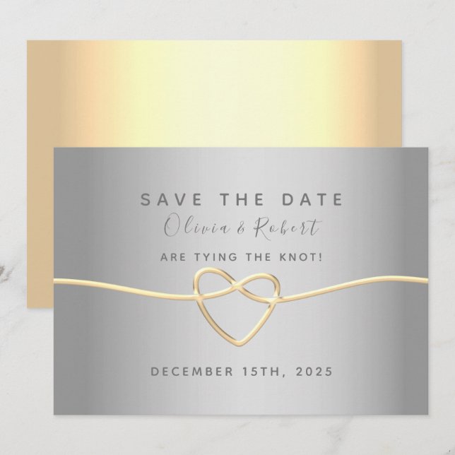 Reserve A Data Casamento de Letra Moderna Simples e Elegante (Frente/Verso)