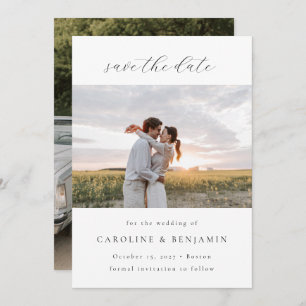 Reserve A Data Casamento de Letras Brancas Minimalistas Elegante 