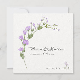 Reserve A Data Casamento de lilás floral minimalista Save The Dat