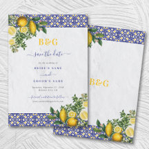 Casamento de limão-Azulejo Amarelo-Branco-Azul do 