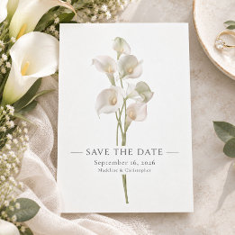 Reserve A Data Casamento de Lírio-de-Calla Branco Minimalista Ele