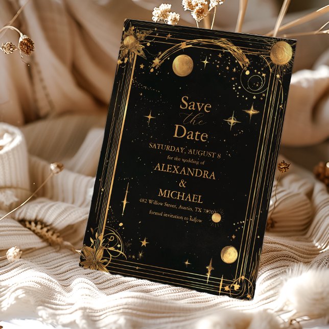 Reserve A Data Casamento de Lua das Estrelas Negras Celestiais (Criador carregado)