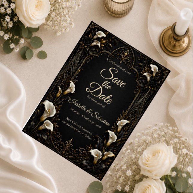 Reserve A Data Casamento de Luxo Gótico (Criador carregado)