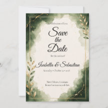 Casamento de Luxo Minimalista Esmeralda Elegante