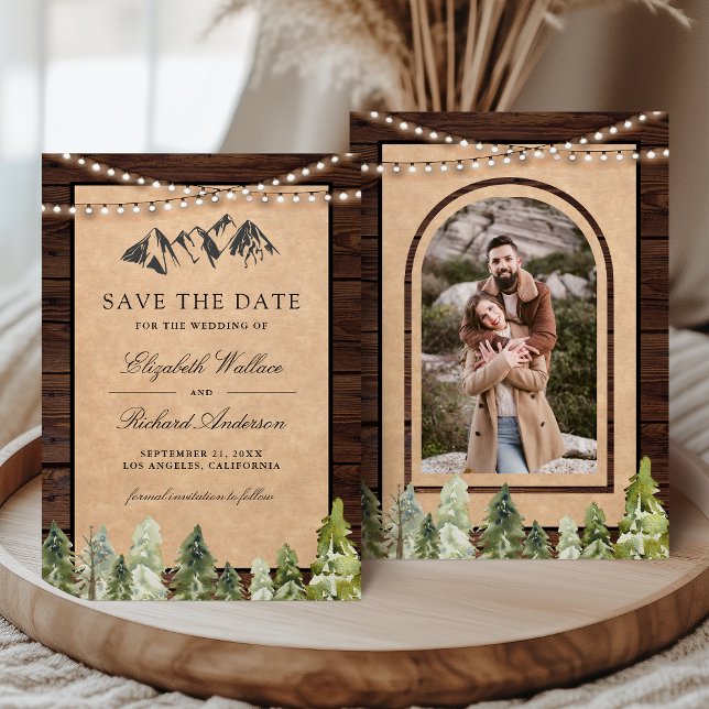 Reserve A Data Casamento de Madeira Rústica na Floresta da Montan (Criador carregado)