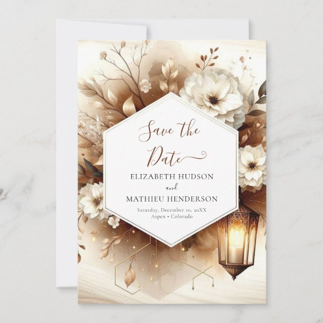 Reserve A Data Casamento de madeiras com tipografia (Frente)