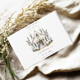 Reserve A Data Casamento de Maneira de Local de Watercolor da Igr