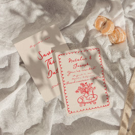 Reserve A Data Casamento De Mão Simples E Fofo.