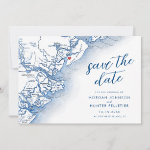Reserve A Data Casamento de Mapa SC em Modern Hilton Head Island