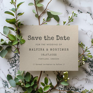 Reserve A Data Casamento de máquina de escrever minimalista Vinta