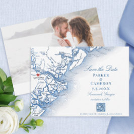 Reserve A Data Casamento de Marinho do Mapa Elegante Savannah Geo