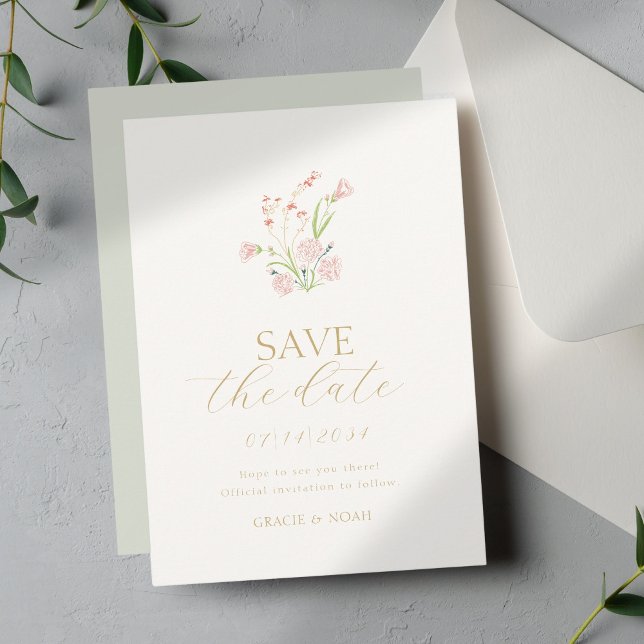 Reserve A Data Casamento de Mint Green & Ivory Wildflower (Criador carregado)