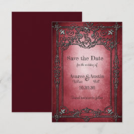 Reserve A Data Casamento de Mola Silver Estilo Gótico Escuro Borg