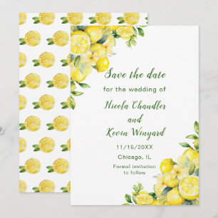 Reserve A Data Casamento de Moldura de Lemon Greenery