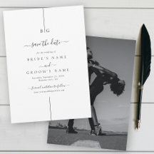 Casamento de Monograma de Foto Moderna Minimalista