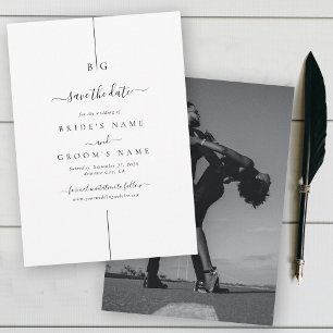 Reserve A Data Casamento de Monograma de Foto Moderna Minimalista