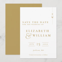 Casamento de Monograma Elegante Minimalista Dourad