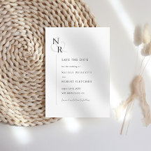 Casamento de Monograma Elegante Moderno Negro e Br