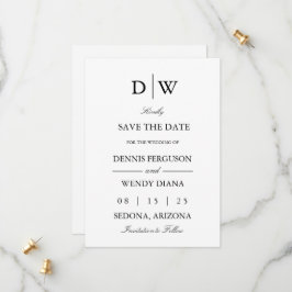Reserve A Data Casamento de Monograma Minimalista