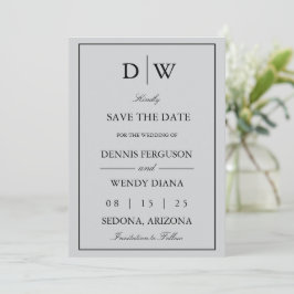 Reserve A Data Casamento de Monograma Minimalista
