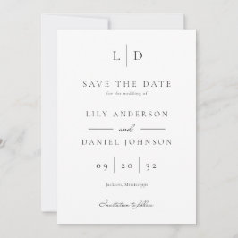 Reserve A Data Casamento de Monograma Minimalista Elegante Modern